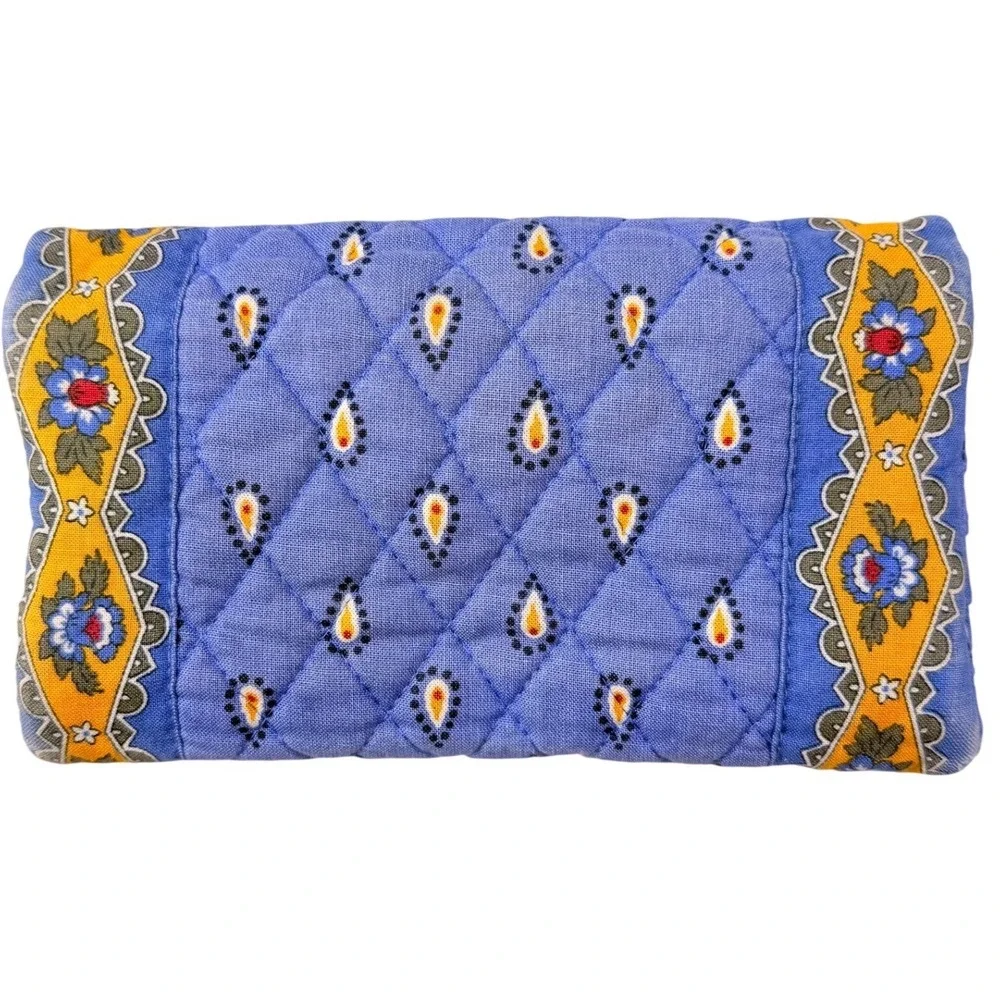 Vera Bradley Blue Quilted Paisley Floral Wallet Organizer‎